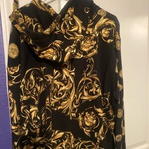 Black and Gold Patterned Hoodie